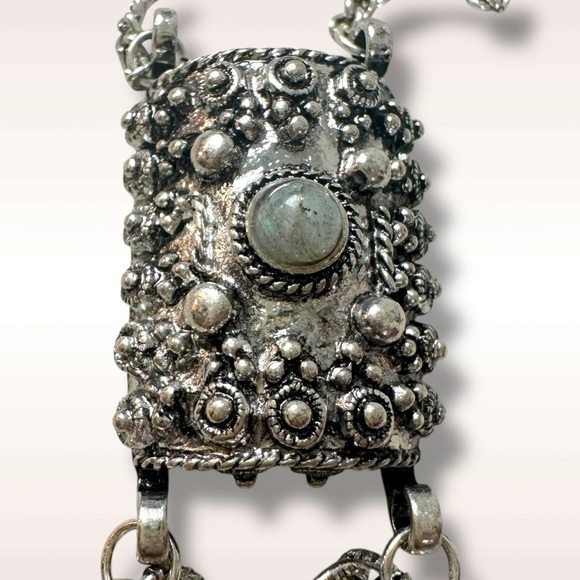 Free People For What It's Worth Layered Necklace Silver NWT Bohemian Fringe Boho - Picture 10 of 16